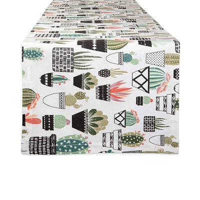 Design Imports Urban Oasis Cactus Print Table Runner