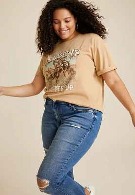 Plus Saddle Up Buttercup Oversized Fit Graphic Tee