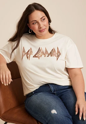 Plus Def Leppard Oversized Fit Graphic Tee