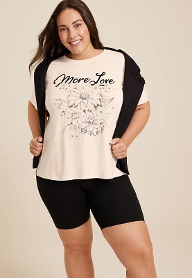 Plus More Love Oversized Fit Graphic Tee