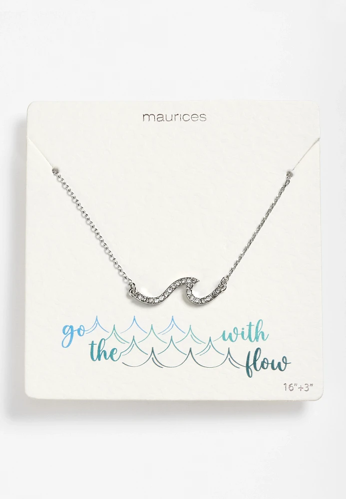 Dainty Silver Wave Necklace