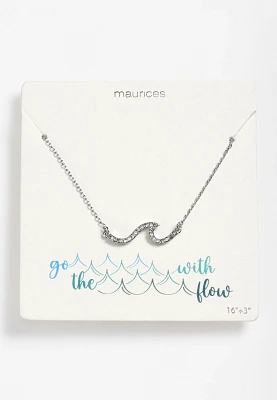 Dainty Silver Wave Necklace