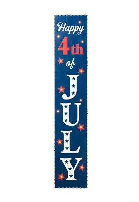 Glitzhome Lighted Wooden Happy July Fourth Sign