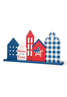 Glitzhome Wooden Patriotic And Americana House Table Decor