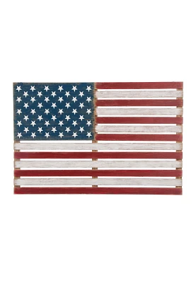 Glitzhome Wooden Patriotic And Americana National Flag Decor