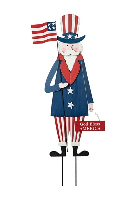 Glitzhome Wooden Patriotic Uncle Sam Decor