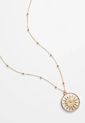 Gold Sun Pendant Necklace