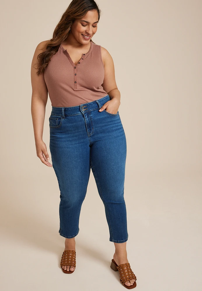 Plus m jeans by maurices™ Curvy High Rise Slim Straight Ankle Jean