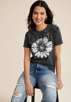 Splatter Flower Oversized Fit  Graphic Tee