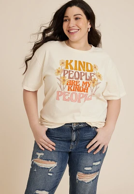 Plus Kind People Are My Kinda Oversized Fit Graphic Tee