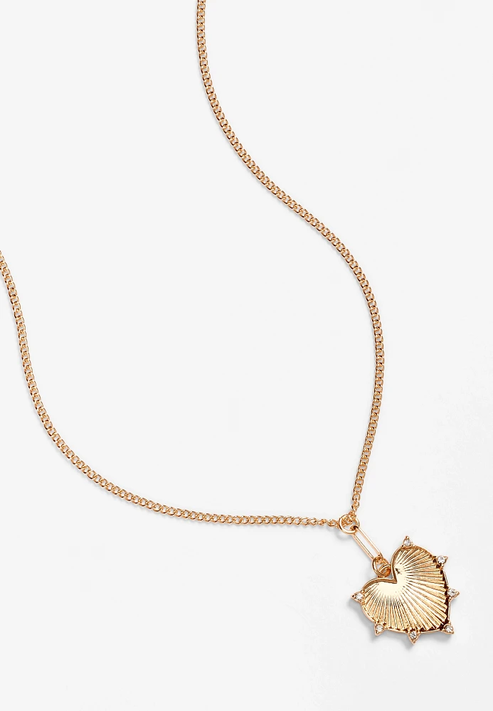 Starburst Heart Pendant Necklace