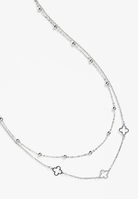 Dainty Double Layered Clover Necklace