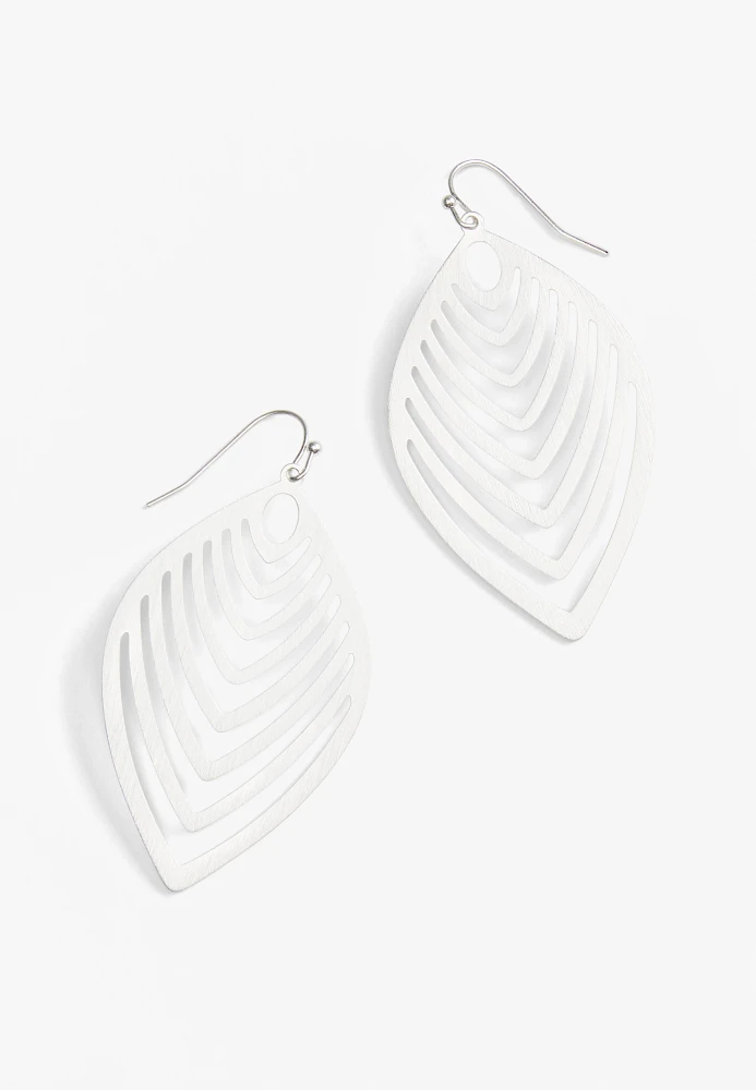 Matte Silver Teardrop Earrings