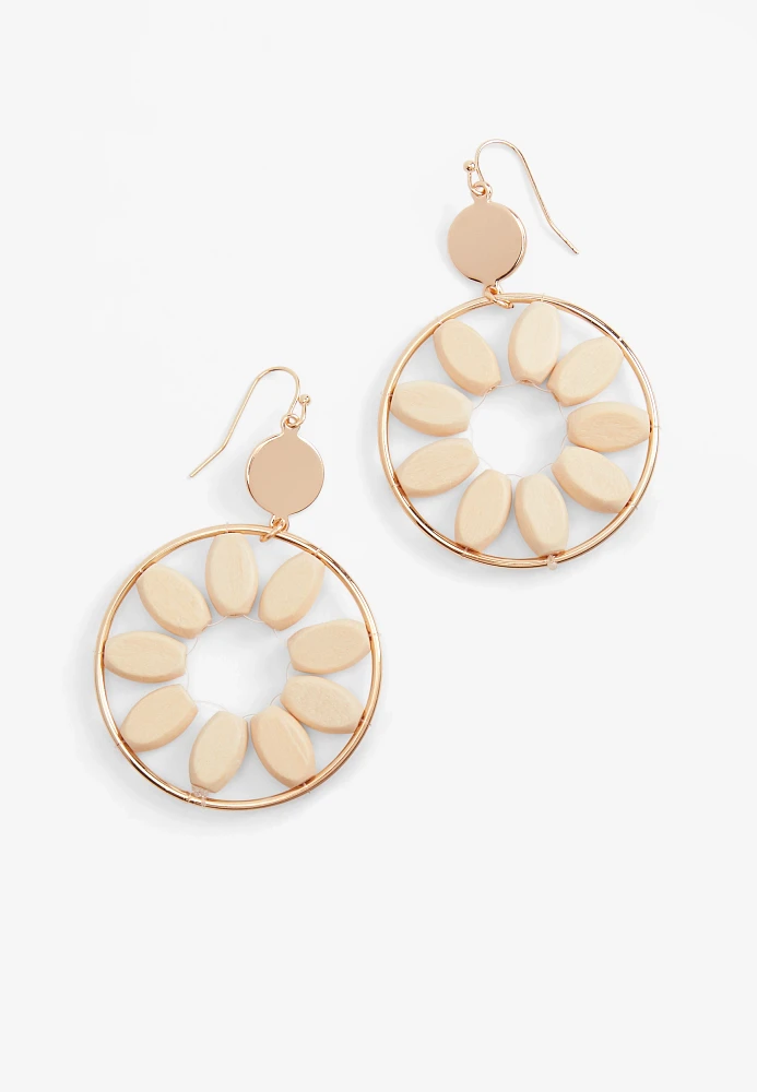 Wooden Double Drop Earrings