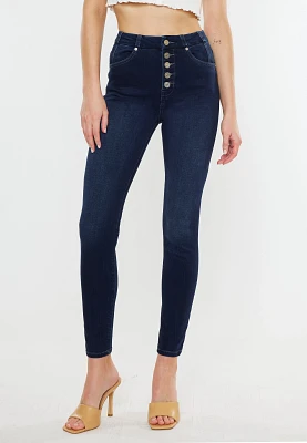 KanCan™ Dark High Rise Button Fly Skinny Jean