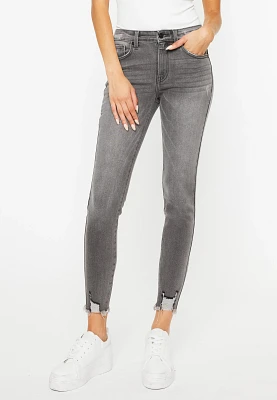 KanCan™ Gray High Rise Ripped Hem Skinny Jean