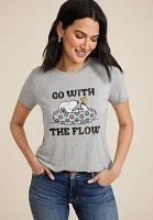 Snoopy Go With The Flow Classic Fit Graphic Tee