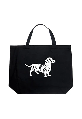 LA Pop Art Dachshund Large Word Tote