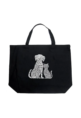 LA Pop Art Dogs And Cats Large Word Tote