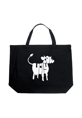 LA Pop Art Cow Large Word Tote