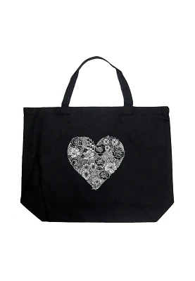 LA Pop Art Large Heart Flower Tote