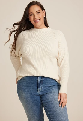 Plus Roll Neck Dolman Sweater