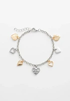 Faith Over Fear Heart Charm Bracelet