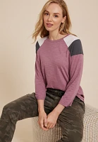 24/7 Cotton Colorblocked Crew Neck Tee