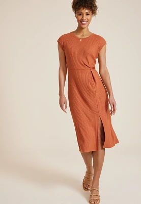 24/7 Knot Front Midi Dress