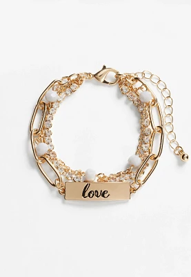Gold Love Layered Bracelet
