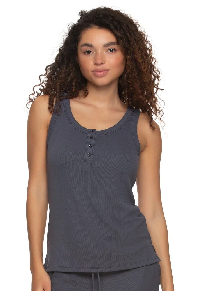 Felina Primavera Soft Rib Henley Tank