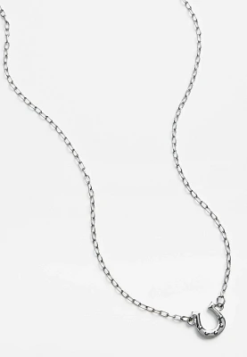 Silver Horseshoe Pendant Necklace