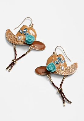 Cowboy Hat Drop Earrings