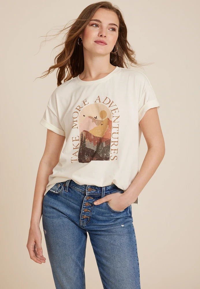 Take More Adventures Oversized Fit Graphic Tee