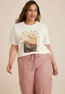 Plus Take More Adventures Oversized Fit Graphic Tee