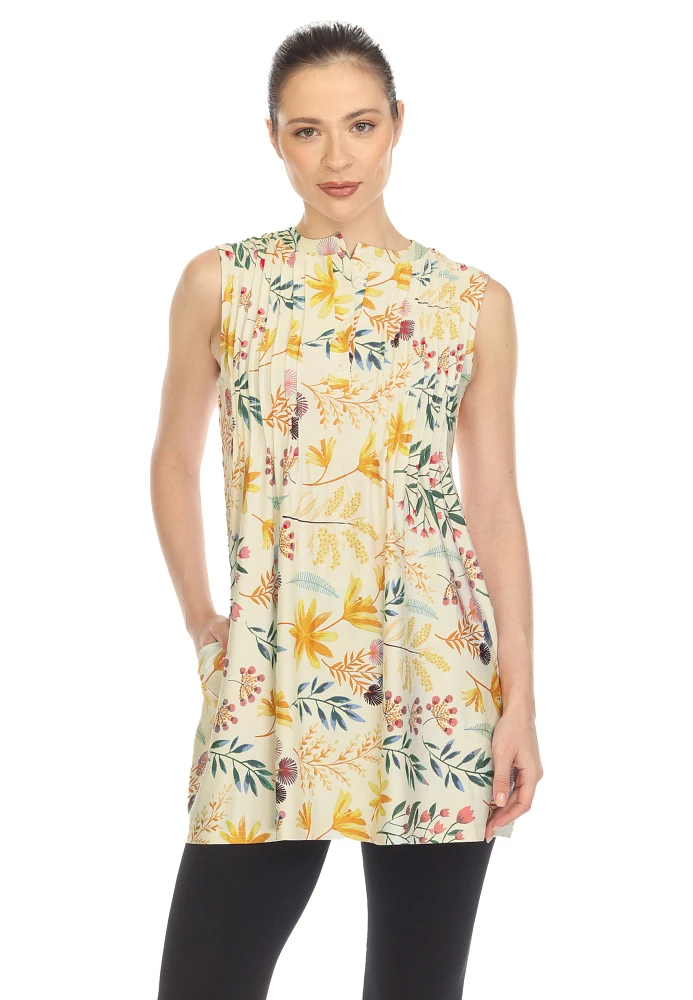 White Mark Floral Tunic