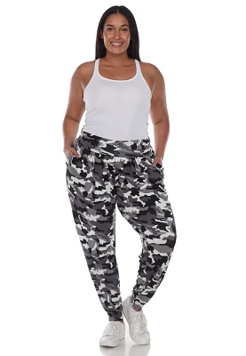 Plus White Mark Camo Harem Jogger