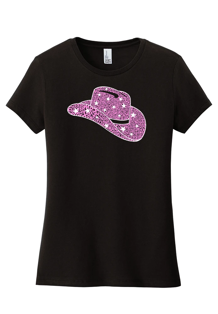 LA Pop Art Women's Cowgirl Hat Graphic Tee