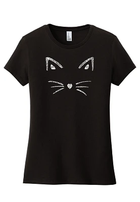 LA Pop Art Women's Whiskers Premium Word Graphic Tee