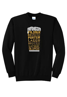 LA Pop Art Plus Women's Styles Of Beer Sweatshirt