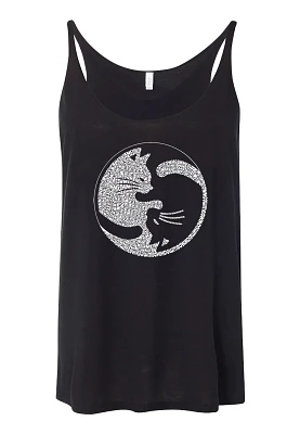 LA Pop Art Yin Yang Cat Premium Word Tank