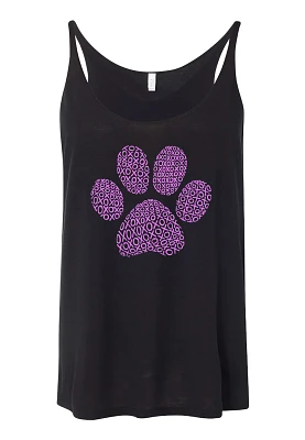 LA Pop Art Women's XOXO Dog Paw Premium Word Tank