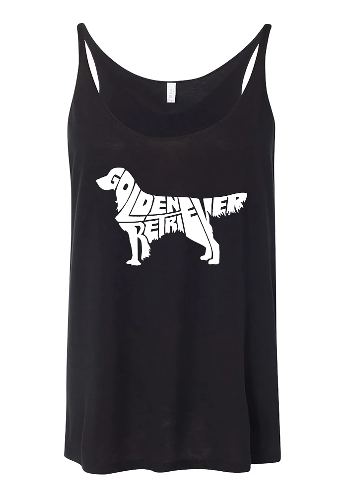 LA Pop Art Women's Golden Retriever Premium Word Tank