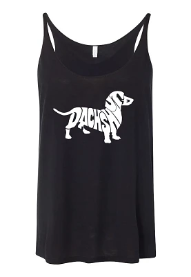 LA Pop Art Women's Dachshund Premium Word Tank