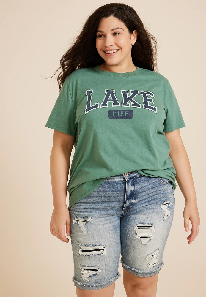Plus Lake Life Oversized Fit Graphic Tee