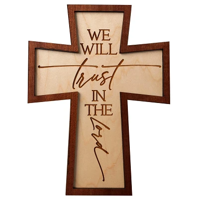 Dexsa We Will Trust Wood Wall Plaque