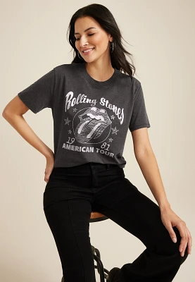 Rolling Stones 1981 American Tour Glitter Relaxed Fit Graphic Tee