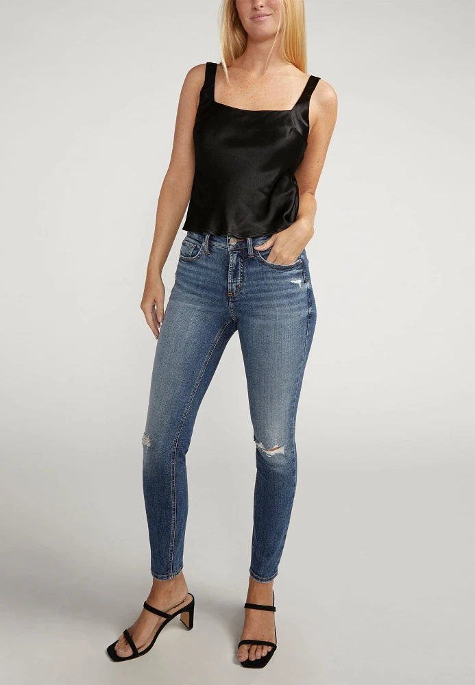 Silver Jeans Co.® Suki Curvy Ripped Mid Rise Skinny Jean