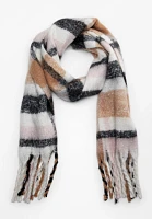 Brushed Neutral Plaid Scarf