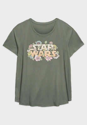 Fifth Sun Plus Size Star Wars Floral Graphic Tee